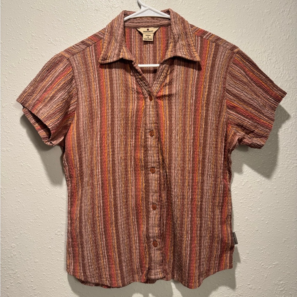 Woolrich Women’s Striped Button Down Short Sleeve